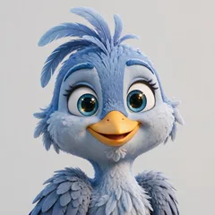Cartoon of Betty the Blue Heron