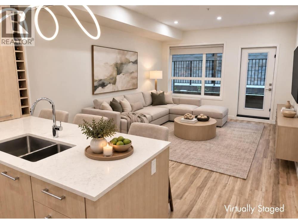 Welcome to #224 630 Boynton Place at Eminence! Kitchen, Dining and Living Room - Virtually staged to show possibilities