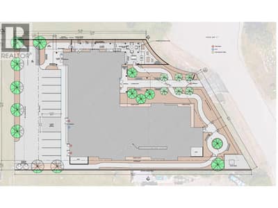 Rendered layout of building and parking