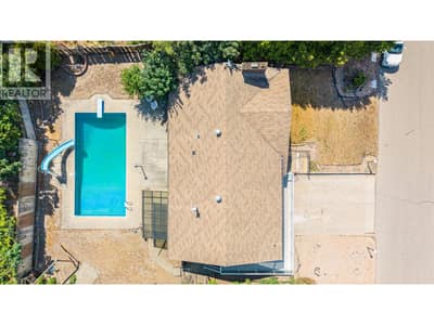 View of house with pool from above