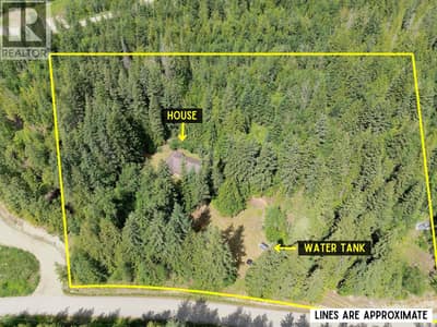 Bird's eye view of property. Lines are approximate. Total of 5 acres.