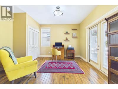 Den with Doors to Front Patio