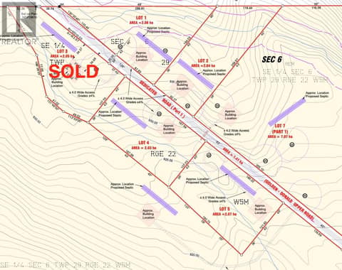Location of Wells and proposed location of septics at Lot 5 Golden Donald Upper Road, West & North Highway 1, Golden