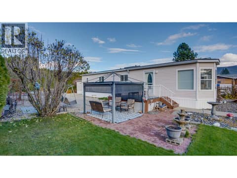 Gazebo on patio with nice privacy at 9510 Highway 97N Unit# 43, Swan Lake West, Vernon