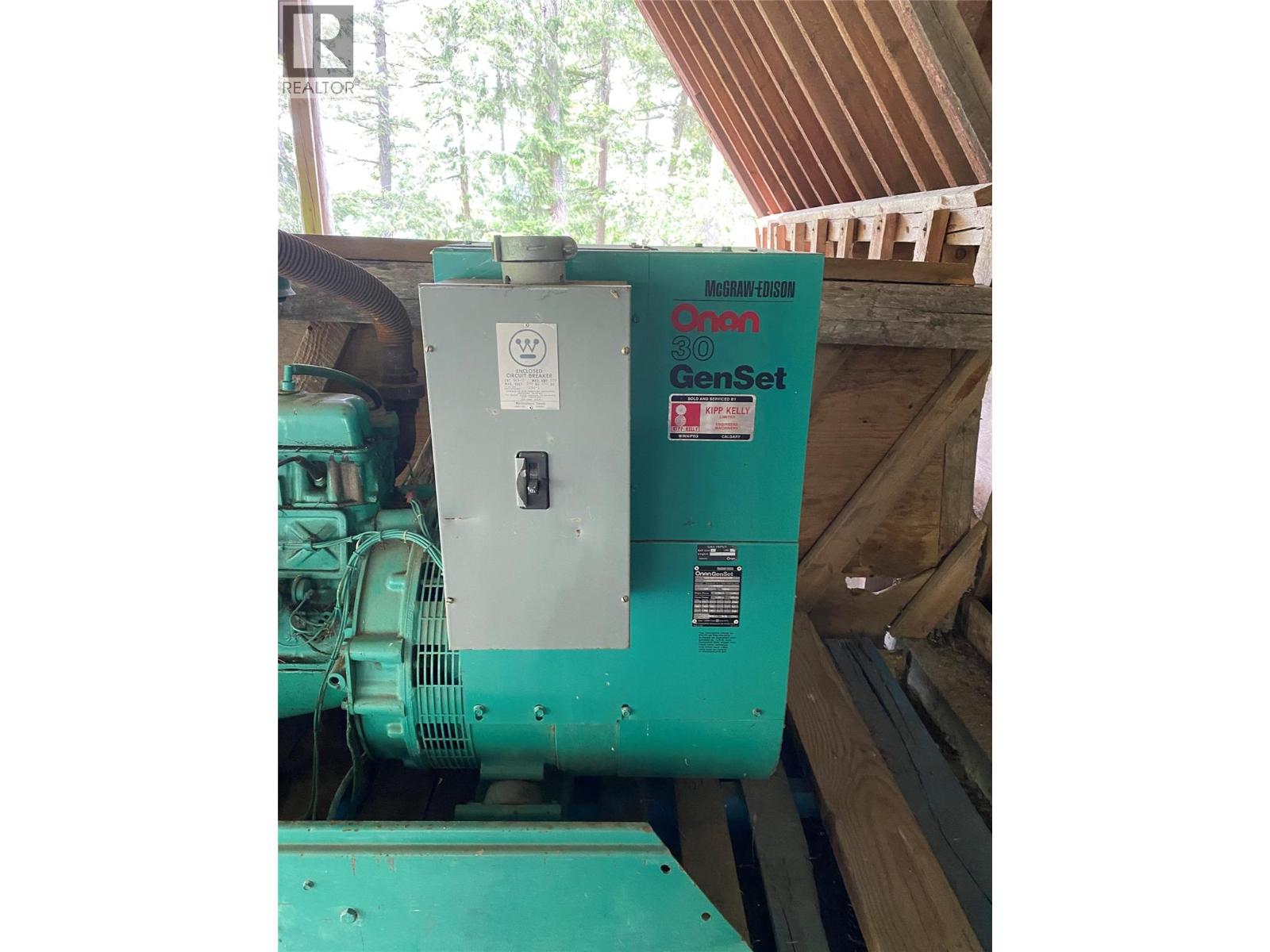 Seller can include this commercial generator. Just needs to be converted from gas to propane. at 8700 Mabel Lake Road, Mabel Lake South, Lumby