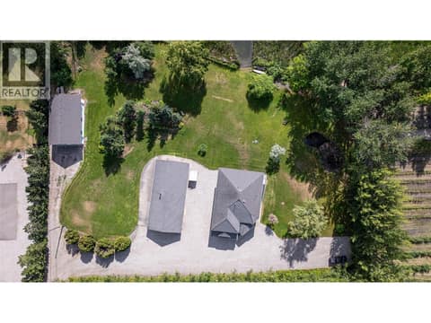 From Left- RV/Boat Storage, Detached Garage / Shop, Home at 7821 Old Kamloops Road, Swan Lake West, Vernon