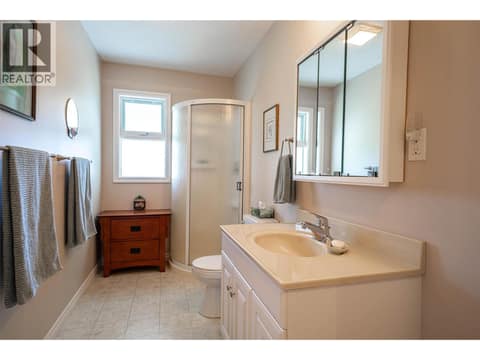 Lower Level Floor: 3PC Bathroom at 7821 Old Kamloops Road, Swan Lake West, Vernon