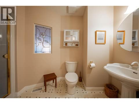 Upper Main Level:  3 PC Bathroom at 7821 Old Kamloops Road, Swan Lake West, Vernon