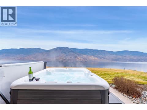 Beautiful private setting for the hot tub at 229 Holloway Drive, Tobiano, Kamloops