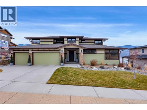 Front of this expansive home at 229 Holloway Drive, Tobiano, Kamloops