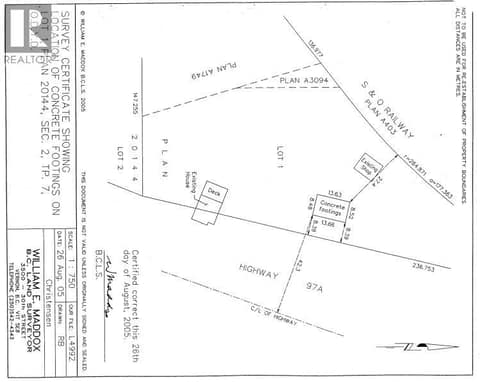 Document from the 2005 building permit. at 327 97A Highway, Armstrong/ Spall., Spallumcheen