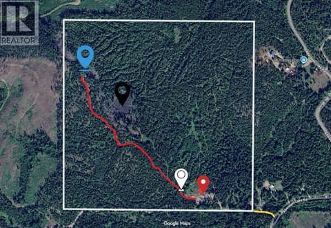 Red = Home, White = Trail, Black = Rock Quarry, Blue = Viewpoint Camel Hump & Monahees at 650 Bluenose Road, Lavington, Vernon
