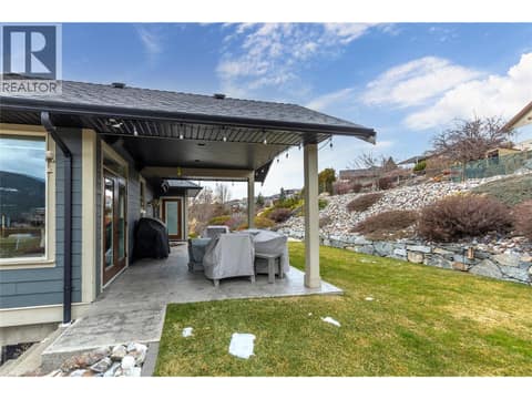 Patio from Kitchen/Dining area at 529 Whitecourt Place, Foothills, Vernon