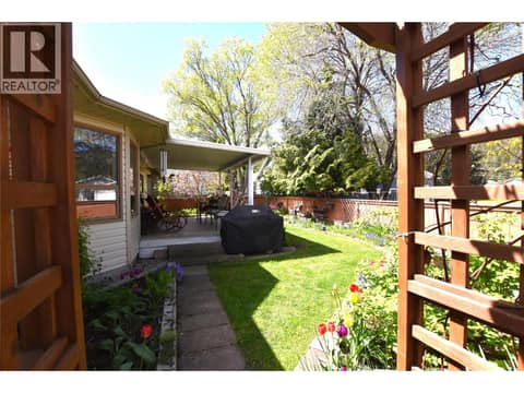 Covered back patio at 536 Loon Avenue, Okanagan North, Vernon