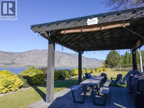 Pergola for waterside entertaining at 14807 89th Street, Osoyoos Rural
