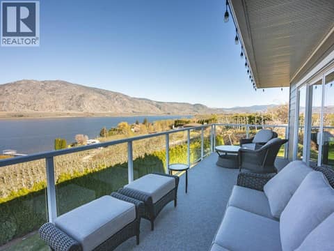 Main residence balcony with lake view at 14807 89th Street, Osoyoos Rural