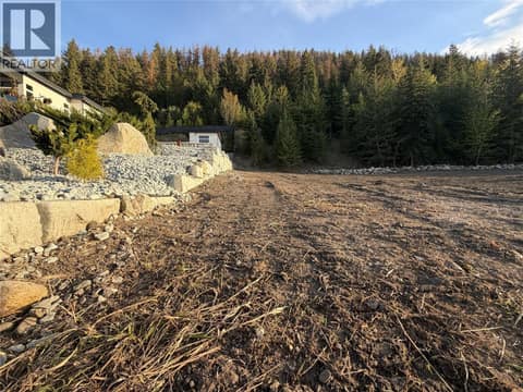 Brand new Rock wall on East side of Property, photo taken facing lot from Boulevard South facing at 152 Sunset Boulevard, Okanagan Landing, Vernon