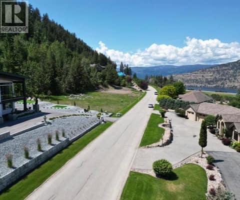 Looking West from the property Aerial. property starts just past the rock wall on the left. Property has been prepped since this photo. at 152 Sunset Boulevard, Okanagan Landing, Vernon