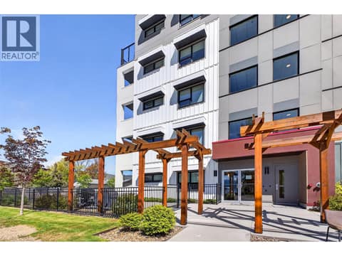 Back entrance with sitting area and BBQ's at 2555 Lakeshore Road Unit# 114, Okanagan Landing, Vernon