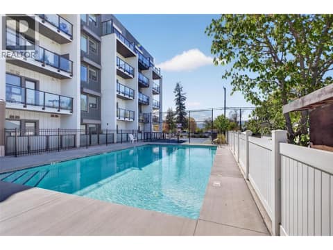 Pool area when open at 2555 Lakeshore Road Unit# 114, Okanagan Landing, Vernon