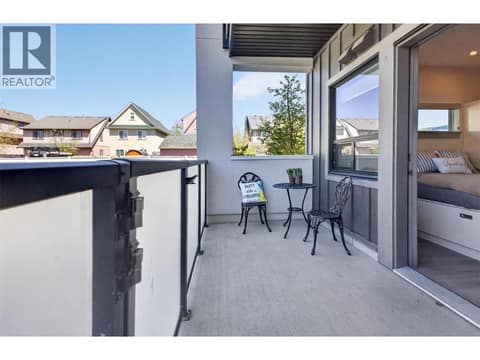 Private entrance and patio with gate to walk out to parking or pool at 2555 Lakeshore Road Unit# 114, Okanagan Landing, Vernon