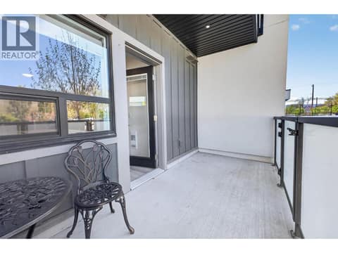 Private entrance and patio with gate to walk out to parking or pool at 2555 Lakeshore Road Unit# 114, Okanagan Landing, Vernon
