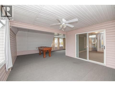 Enclosed patio/deck for games room, extra space for entertaining guests at 3929 22 Avenue Unit# 309, Mission Hill, Vernon