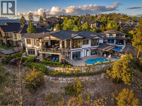 Commanding luxury estate at 162 Skyland Drive in Wilden. This spectacular 5,457 sqft rancher walkout sits on a private 0.84-acre lot designed to maximize panoramic Okanagan lake and valley views. at 162 Skyland Drive, Wilden, Kelowna