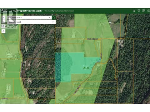 ALR map showing the portion out of ALR at 270 Brash-Allen Road, Enderby / Grindrod