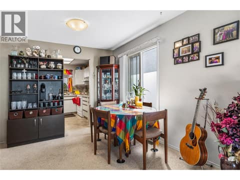 Bright dining room ideal for family dinners, entertaining, or hosting holiday gatherings. at 3900 27 Avenue Unit# 49, Westmount, Vernon
