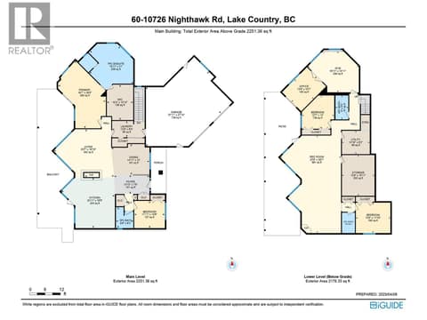 Floorplan with measurements. at 10726 Nighthawk Road Unit# 60, Lake Country North West