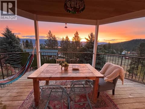 Sunset view from deck at 9331 CANYON VIEW Road, Summerland Rural