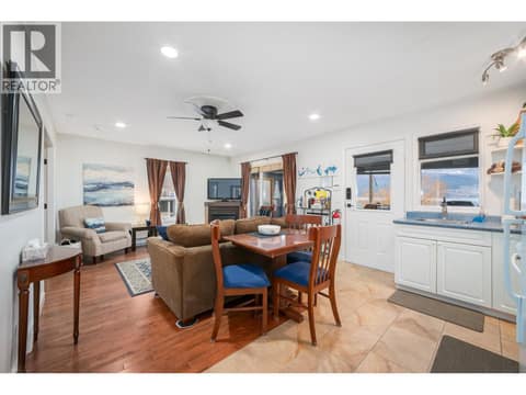 Open concept living space in the suite - main floor of main house at 955 Gable Road, Lake Country North West