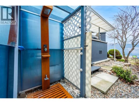 Outdoor shower! The perfect way to rinse off after a day at the beach!! at 955 Gable Road, Lake Country North West