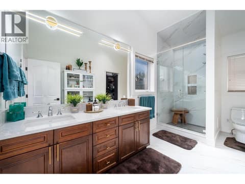 Spa inspired primary ensuite with heated floors at 955 Gable Road, Lake Country North West