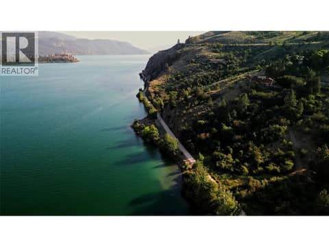 Kalamalka Lake with Aerial vView of the Rail Trail at 342 Grange Drive, Predator Ridge, Vernon