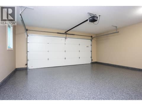 Garage with New Epoxy Floors at 1915 Rosealee Lane, West Kelowna Estates