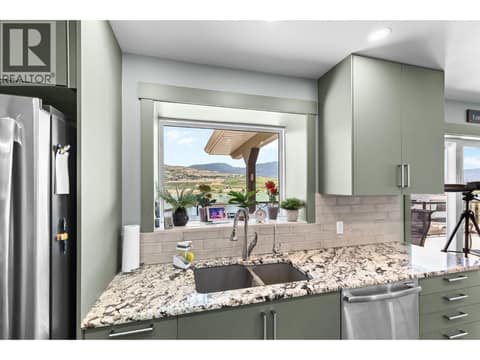 Lake views from Kitchen at 6902 Old Kamloops Road, Swan Lake West, Vernon