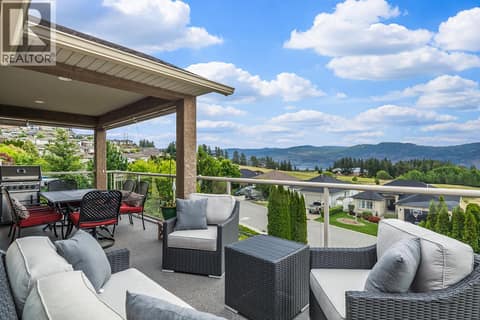 Partially covered patio at 3069 Bridlehill Drive, Smith Creek, West Kelowna
