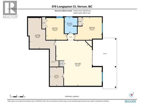 Basement Floor Plan at 579 Longspoon Court, Predator Ridge, Vernon