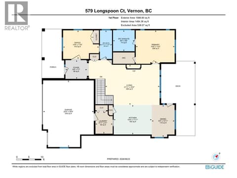 First Floor Plan at 579 Longspoon Court, Predator Ridge, Vernon