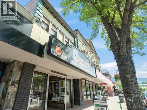Front of building with exterior entrance for upper level at 3107 30 Avenue, City of Vernon