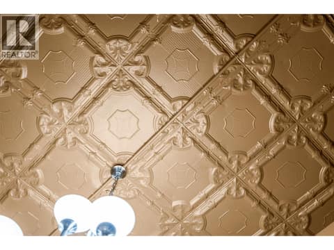 Main level-tin ceiling finish at 3107 30 Avenue, City of Vernon