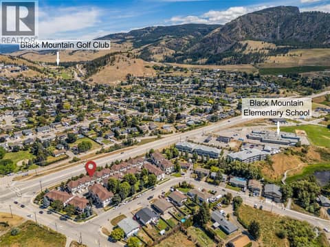 Drone photo showing proximity to Black Mtn Golf Club and the Elementary school. at 1651 Lynrick Road Unit# 128, Black Mountain, Kelowna