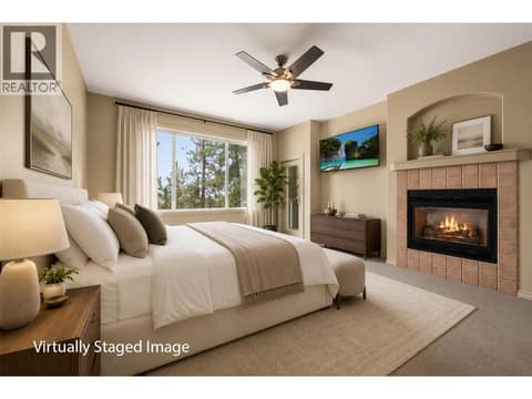 Bedroom *This picture has been virtual staged to show how it might look. The furniture and decorations are not real and are just for illustration. The actual space may look different. at 4520 GALLAGHERS Lookout Unit# 2, South East Kelowna