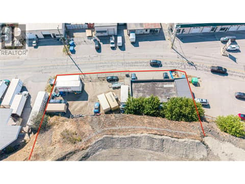 Aerial ( drone view) of property from the over hanging rock outcrop west side of the property. at 4609 31 Street Lot# 3 & 4, City of Vernon