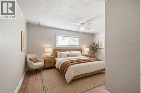 Virtually Staged - Primary Bedroom at 3585 Warner Avenue, Armstrong/ Spall.