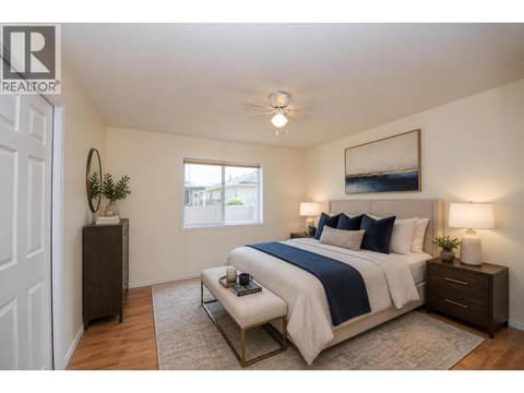 Primary bedroom virtually staged at 5888 Okanagan Landing Road Unit# 29, Okanagan Landing, Vernon