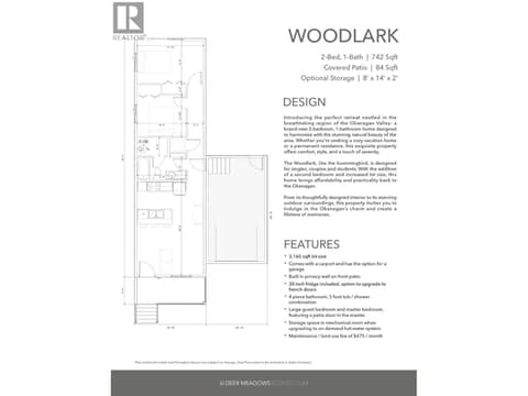 Floor Plan & Home Details at 8900 Jim Bailey Road Unit# 167, Lake Country East / Oyama, Kelowna