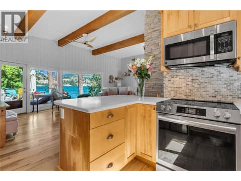 Kitchen with lake views at 12110 Trewhitt Road W, Lake Country East / Oyama